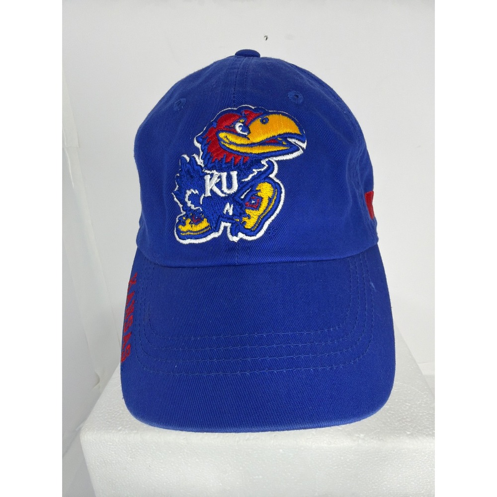 Russell Athletic Kansas Jayhawks Hat Blue Adjustable Baseball Cap Mens One Size